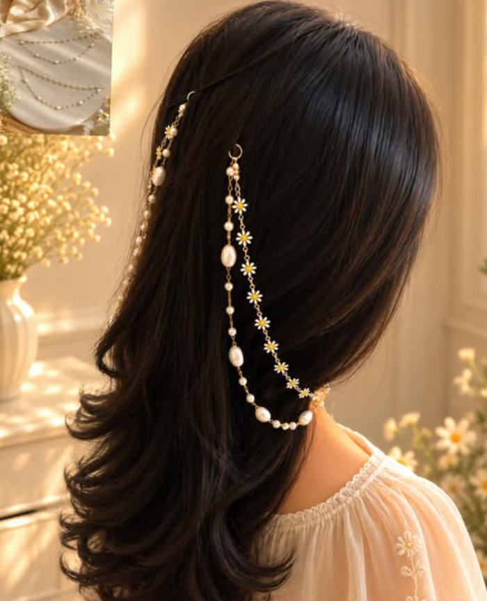 Blooming Pearls Head Chain