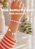 Pink Butterfly bow Kids Bracelet