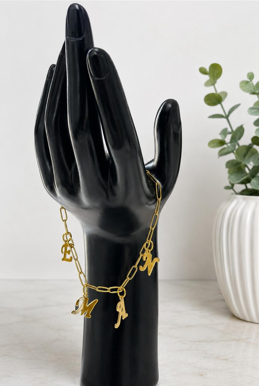 Golden name bracelet