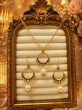 Circles pearl earrings