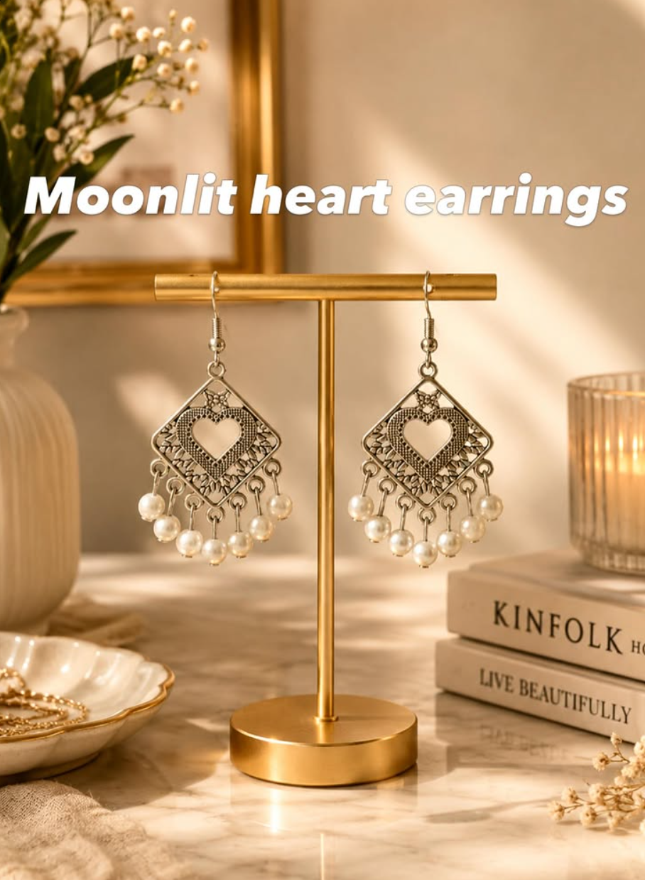 Moonlit Heart Earrings