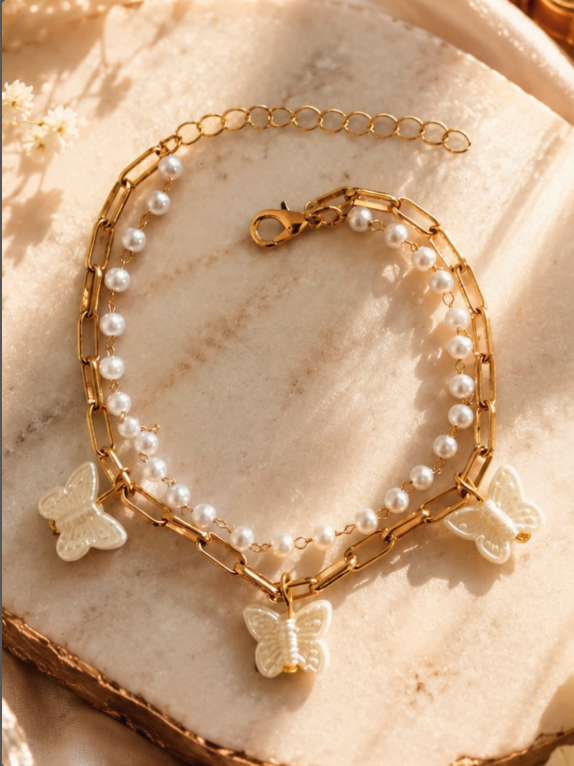 Pearly Butterflies Bracelet
