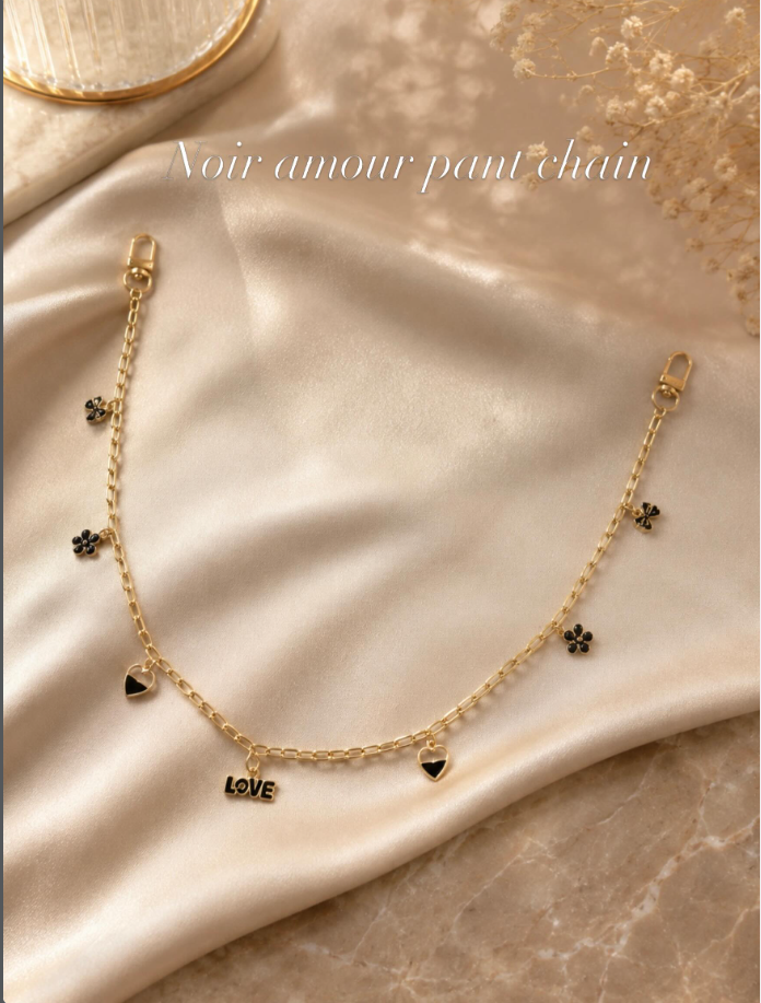 Noir amour Pants Chain