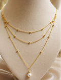 Triple Golden Trifle Necklace